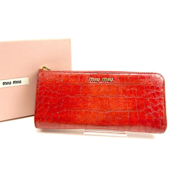 Miu Miu leather Cocco Stampa red patent long zipper Wallet - Picture 1 of 6